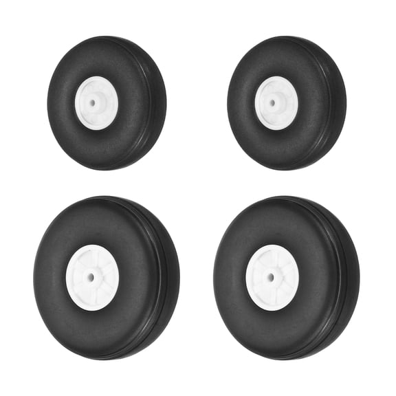 Uxcell RC Airplane Wheels Set, 1.8"/2.8" Dia RC Airplane Aircraft Rubber Foam Wheel Replacement for DIY Model Plane Aircraft Helicopter Pack of 4