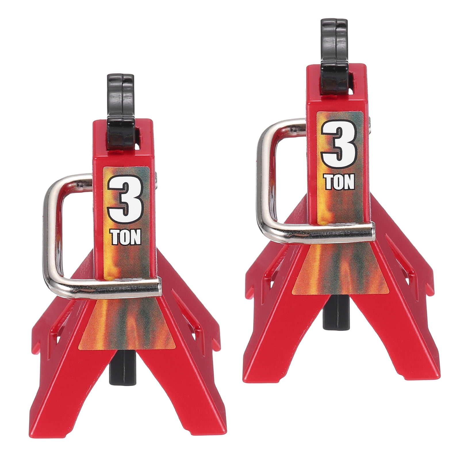 Uxcell RC Car Jack Stands,1/10 Scale 3 Ton Rc Accessories,for SCX10 TRX4 D90 CC01 RC Truck ,Red,2 pcs