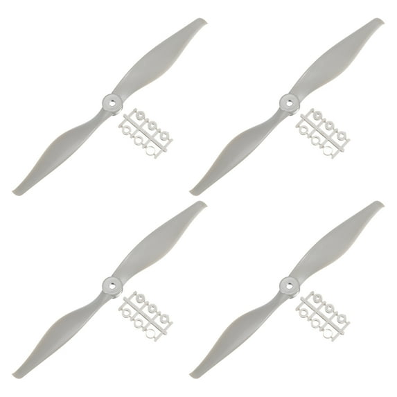 Uxcell RC Propellers 2 Vane Blades Props 10x6 Inch Grey with Adapter Rings for Electric Airplane Aircraft, Pack of 4