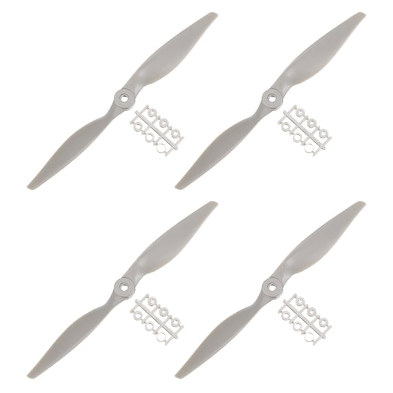 Uxcell RC Propellers 2 Vane Blades Props 11x5.5 Inch Grey with Adapter Rings for Electric Airplane Aircraft, Pack of 4