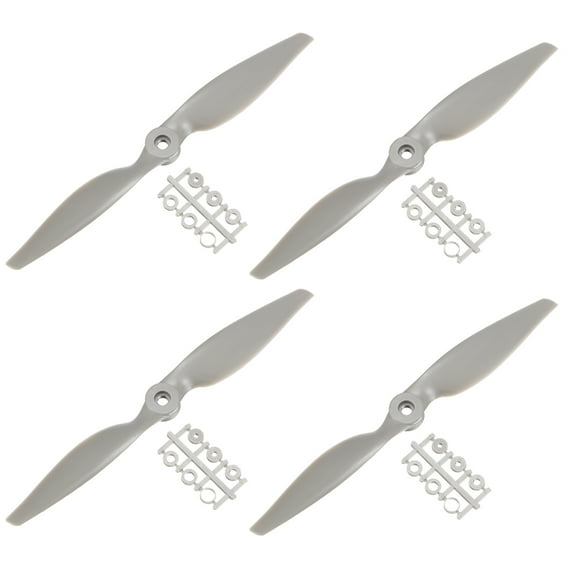 Uxcell RC Propellers 2 Vane Blades Props 9x4.5 Inch Grey with Adapter Rings for Electric Airplane Aircraft, Pack of 4