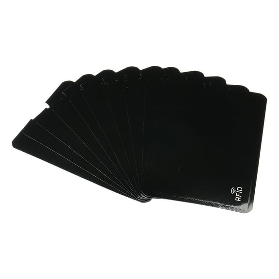 Uxcell RFID Blocking Sleeves Identity Theft Prevention Credit Cards Secure Protector Holders Sleeves Black 10Pack