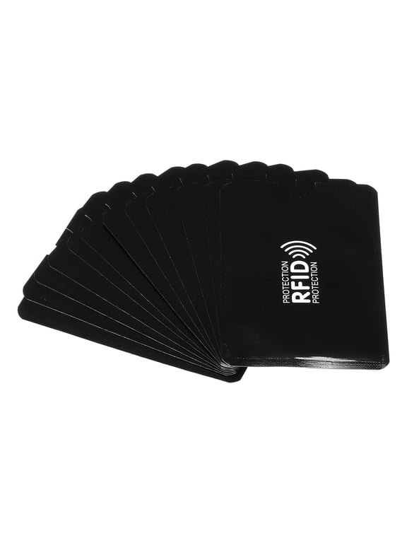 RFID Blocking Sleeves Aluminum Identity Theft Prevention Credit Cards Secure Protector Holders Sleeves for NFC Purses Black