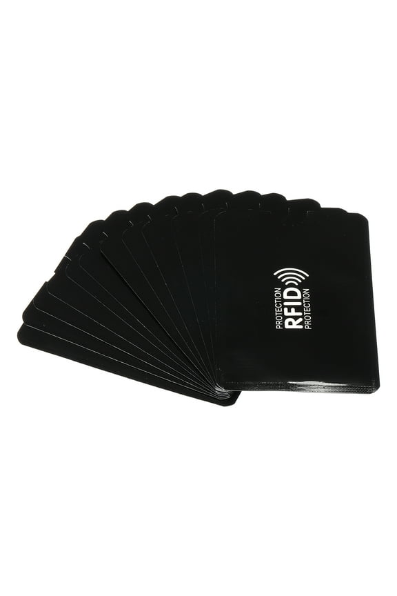 RFID Blocking Sleeves Aluminum Identity Theft Prevention Credit Cards Secure Protector Holders Sleeves for NFC Purses Black