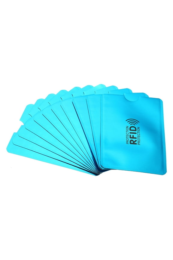 RFID Blocking Sleeves Identity Theft Prevention Unisex Credit Cards Secure Protector Blue 12 Pcs