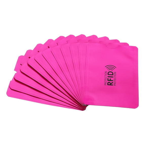 Uxcell RFID Blocking Sleeves Aluminum Identity Theft Prevention Credit Cards Secure Protector Holders Sleeves for NFC Purses Red