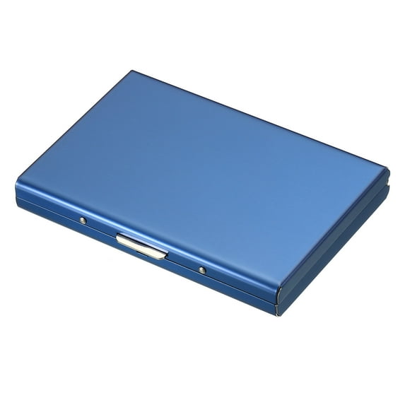 Uxcell RFID Credit Card Holder Metal Wallet Stainless Steel Business Card Holder for Women Men Blue