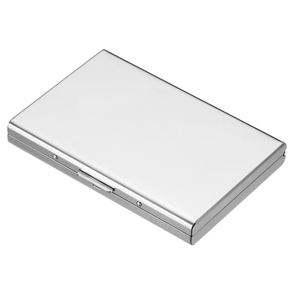 Uxcell RFID Credit Card Holder Metal Wallet Stainless Steel Business Card Holder for Women Men Mirror Silver