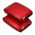 thumbnail image 1 of Uxcell RFID Wallet Credit Card Holder Aluminum Metal Women Men Purse Hard Case Red 2 Pack, 1 of 5
