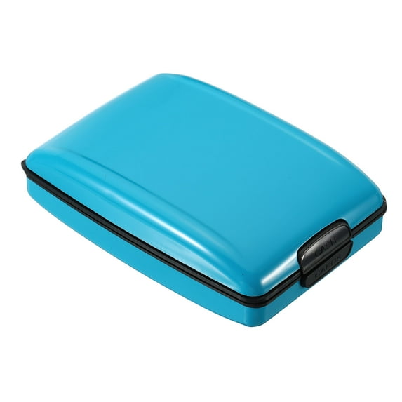 Uxcell RFID Wallet Credit Card Holder Aluminum Metal Women Men Purse Hard Case Sky Blue