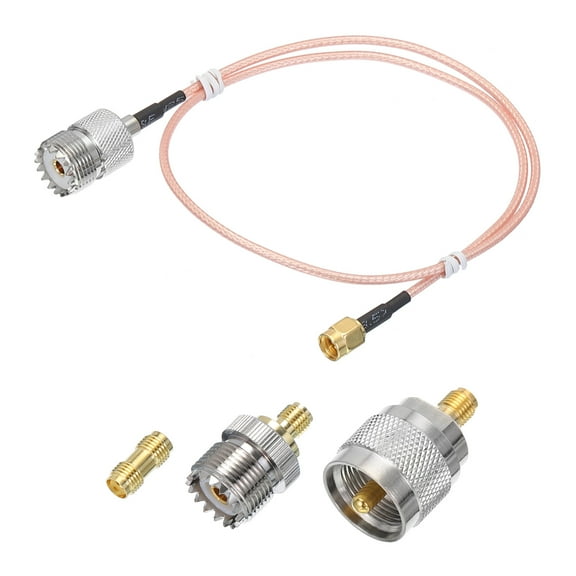 Uxcell RG316 Coaxial Cables SMA Male To UHF Female With Adapter Low Loss RF Coaxial Cable 1.6FT Orange 1Pcs
