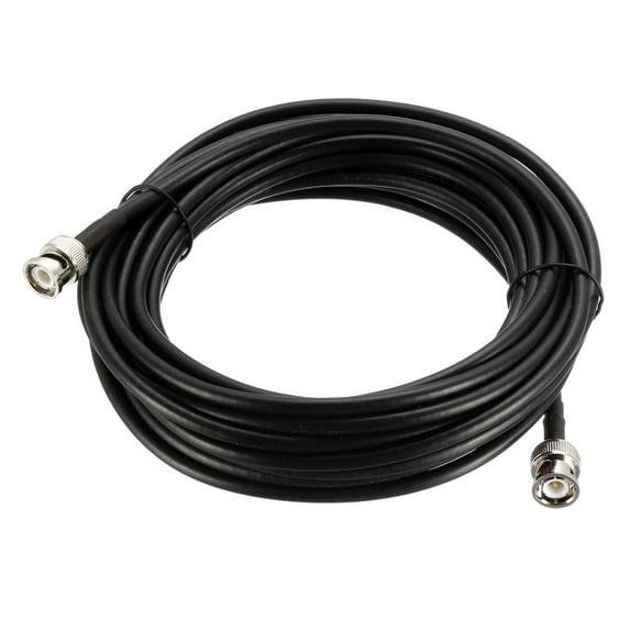 Uxcell RG58 BNC Male to BNC Male Low Loss RF Coaxial Cable 50 ohm 25ft Plastic Black 1pcs