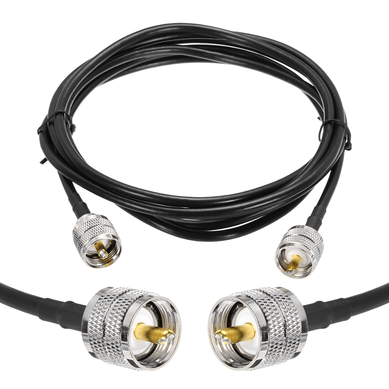 Uxcell RG58 Coaxial Cable 8ft UHF PL-259 Male to Male 50 Ohm for CB ...