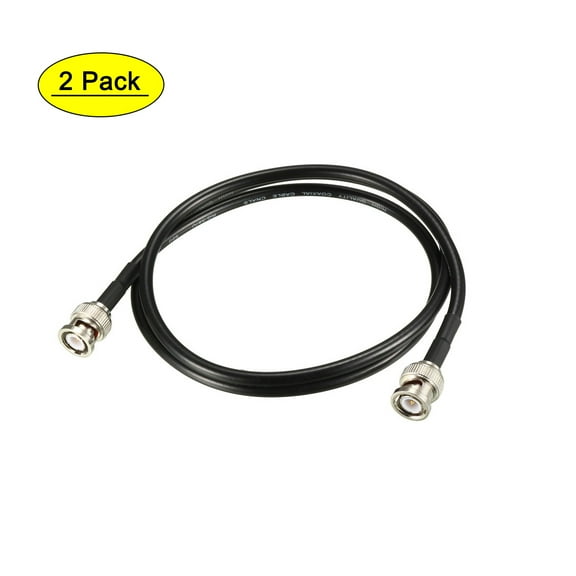 Uxcell RG58 Coaxial Cable with BNC Male to BNC Male Connectors 50 Ohm 3-ft 2 Pack