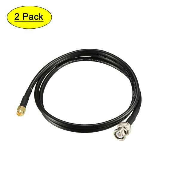 Uxcell RG58 Coaxial Cable with BNC Male to SMA Male Connectors 50 Ohm 3-ft 2 Pack