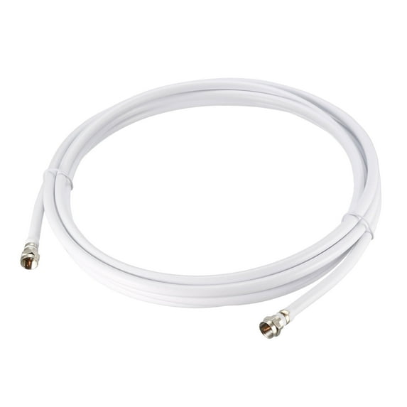 Uxcell RG6 Coaxial Cable With F Type Male to F Type Male Connectors Plastic White 1pcs 12 ft