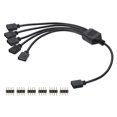 thumbnail image 1 of Uxcell RGB Splitter Cable, 12V 12" 4 Pin 1 to 5 Female to Female Power Cord with 4 Pin Male Connectors for PC Computer ARGB Fan/LED Lights, Black, 1 of 5