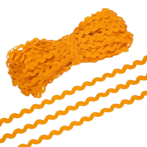 Uxcell RIC Rac Trim, Wave Bending Fringe Trim Ribbon for Sewing Crafts Orange