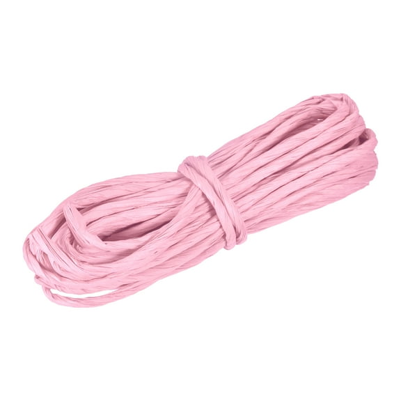Uxcell Raffia Paper Craft Rope Packing Rope 10.9 Yards Handmade Twisted Paper Craft String/Cord/Rope for DIY Decoration Gift Packaging Pink