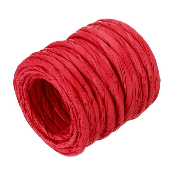Uxcell Raffia Paper Craft Rope Packing Rope 13 Yards Handmade Twisted Paper Craft String/Cord/Rope for DIY Decoration Gift Packaging Dark Red