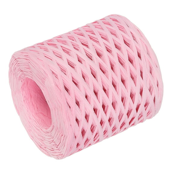 Uxcell Raffia Paper Craft Rope Ribbon 219 Yards Pink for Decoration