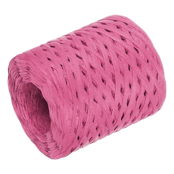 Uxcell Raffia Paper Craft Rope Ribbon 219 Yards Rose Red for Decoration