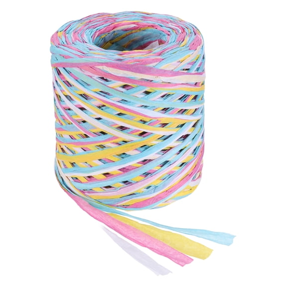 Uxcell Raffia Ribbon, 87 Yard Natural Raffia Paper String 5mm Wide Packing Paper Twine Rope for Gift Wrapping DIY Crafts Decoration, Blue, Pink, White, Yellow