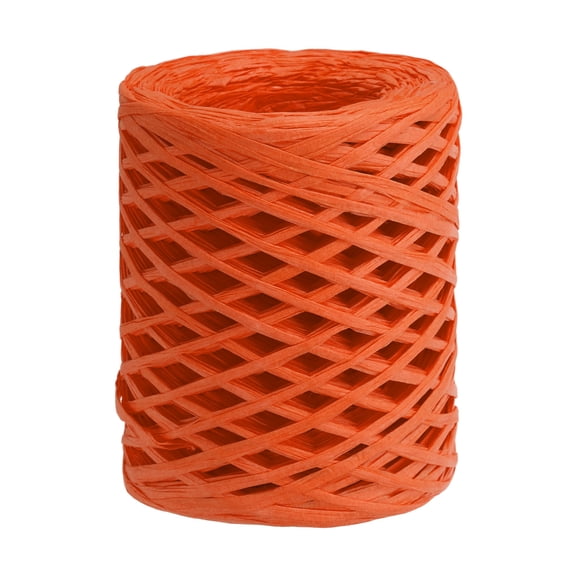 Uxcell Raffia Ribbon Natural Packing Paper Twine Strings for Crochet Box Wrapping Crafts Holiday Decor Orange