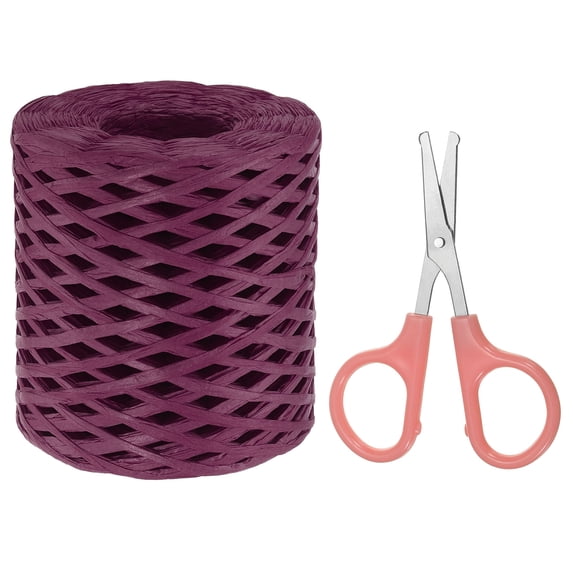 Raffia Rug String Uxcell Raffia Ribbon, Natural Raffia String with Scissor, Burgundy, 218 ...