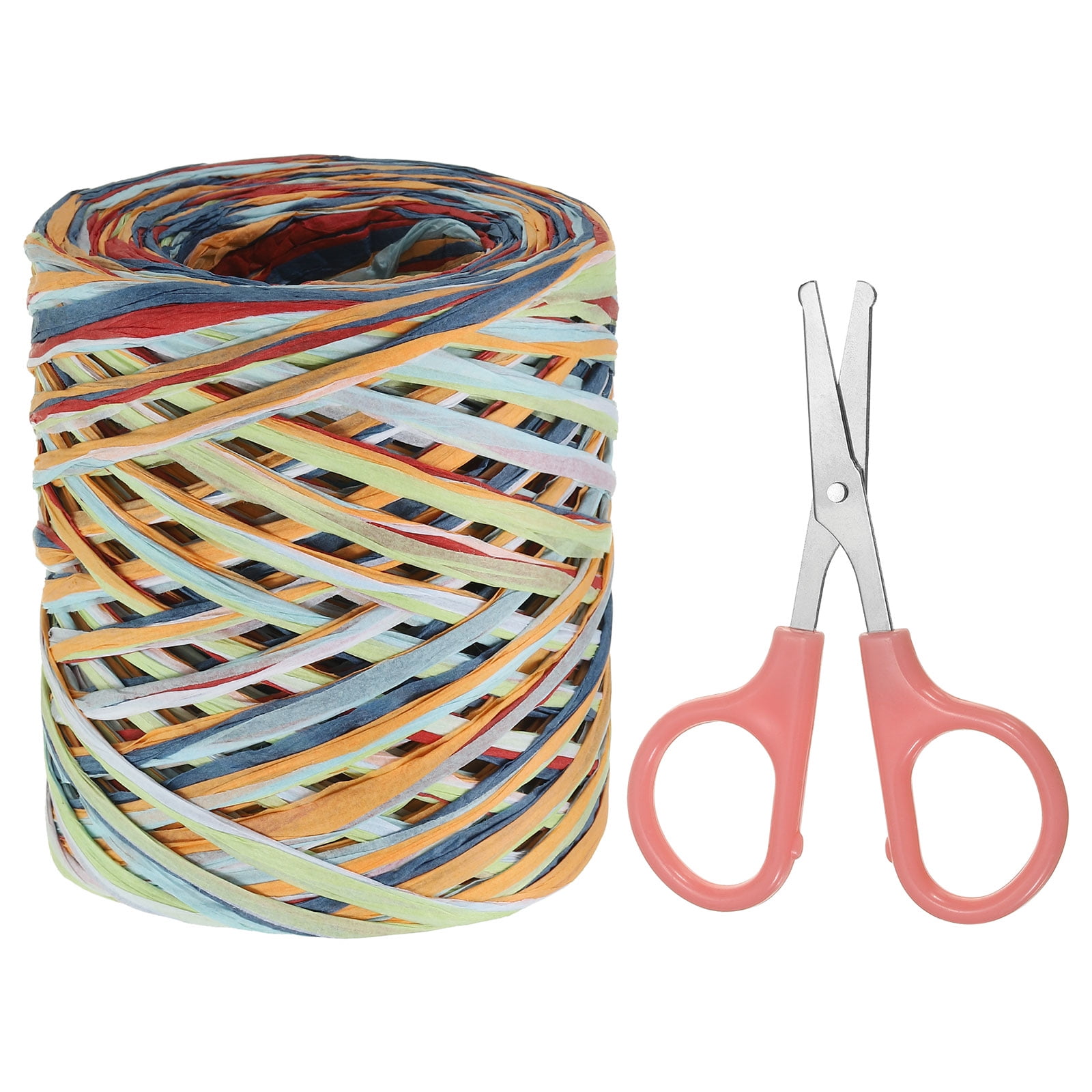 Uxcell Raffia Ribbon, Natural Raffia String with Scissor, Orange/Red ...