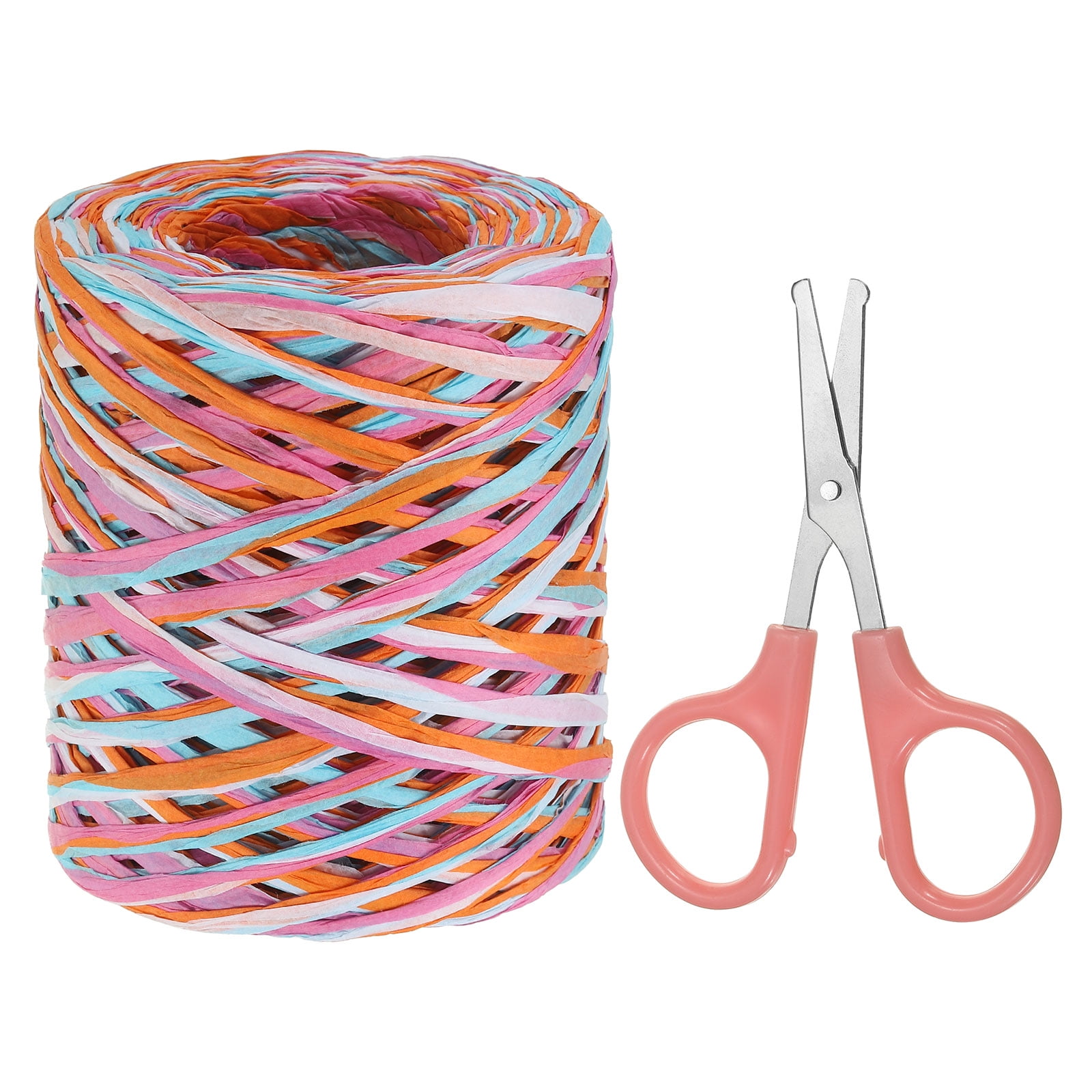Uxcell Raffia Ribbon, Natural Raffia String with Scissor, Sky Blue/Red ...