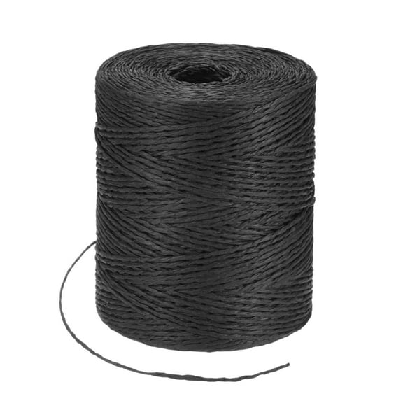 Uxcell Raffia Yarn for Crochet, 328 Yards 1.5mm Raffia Paper Ribbon Round String for DIY Crafts[Black]
