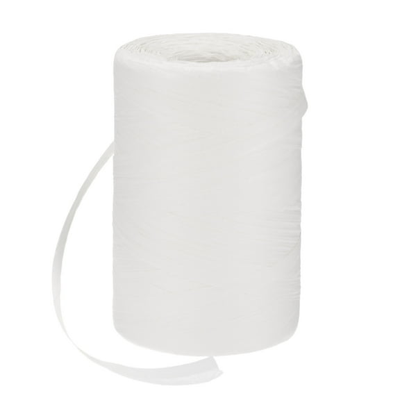 Uxcell Raffia Yarn for Crochet, 328 Yards 5mm Raffia Paper Ribbon Flat String for DIY Crafts[White]