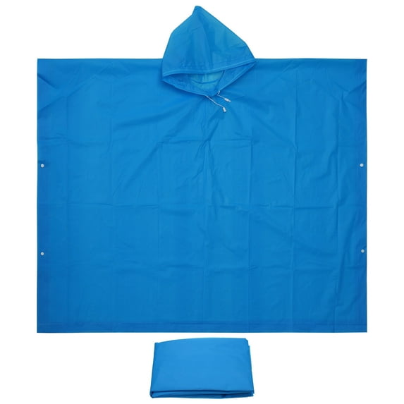 Uxcell Rain Ponchos, 2 Pack Waterproof Raincoats with Hood, Reusable EVA Rain Jackets for Camping Outdoor, Blue
