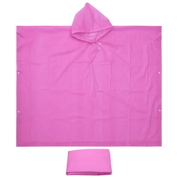 Uxcell Rain Ponchos, 2 Pack Waterproof Raincoats with Hood, Reusable EVA Rain Jackets for Camping Outdoor, Pink
