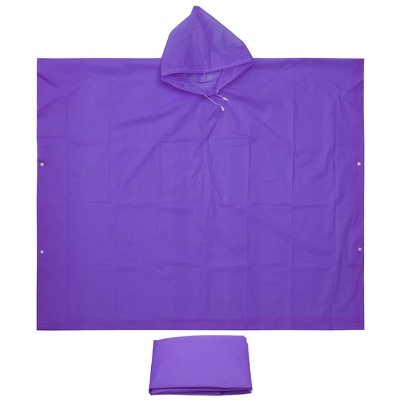 Uxcell Rain Ponchos, 2 Pack Waterproof Raincoats with Hood, Reusable EVA Rain Jackets for Camping Outdoor, Purple