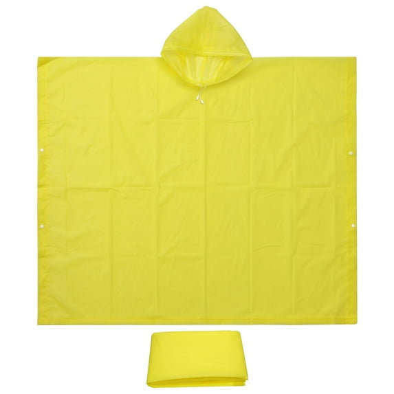 Uxcell Rain Ponchos, 2 Pack Waterproof Raincoats with Hood, Reusable EVA Rain Jackets for Camping Outdoor, Yellow