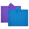 thumbnail image 1 of Uxcell Rain Ponchos, 2 Pack Waterproof Raincoats with Hood, Reusable EVA Rain Jackets for Outdoor, Blue, Purple, 1 of 6