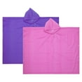 thumbnail image 1 of Uxcell Rain Ponchos, 2 Pack Waterproof Raincoats with Hood, Reusable EVA Rain Jackets for Outdoor, Pink, Purple, 1 of 6