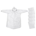 thumbnail image 1 of Uxcell Rain Ponchos, 5 Pack Unisex Disposable Rain Jacket with Hood for Water Protection, White, 1 of 6