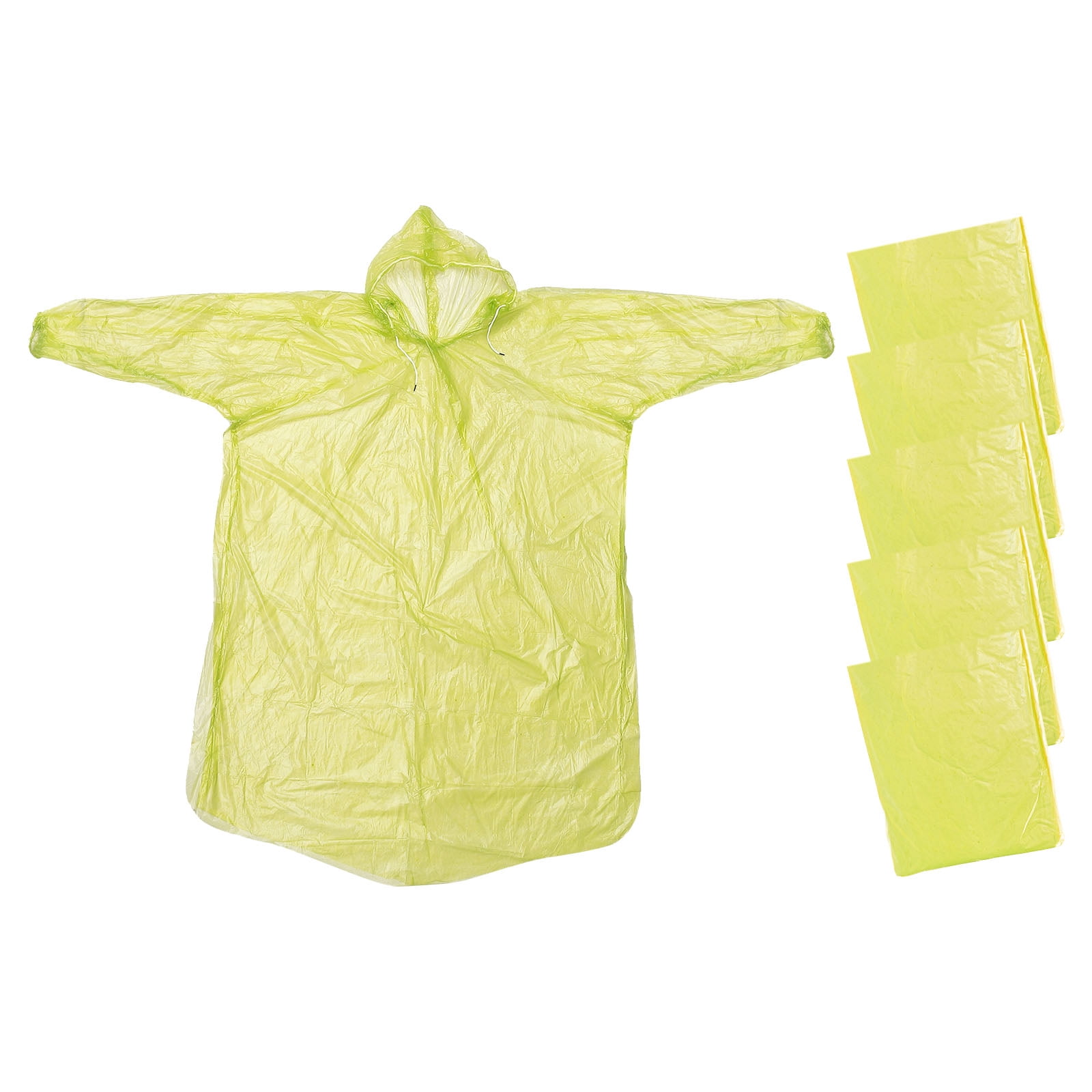 Uxcell Rain Ponchos, 5 Pack Unisex Disposable Rain Jacket with Hood for ...
