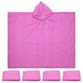 thumbnail image 1 of Uxcell Rain Ponchos, 5 Pack Waterproof Raincoats with Hood, Reusable EVA Rain Jackets for Camping Outdoor, Pink, 1 of 6