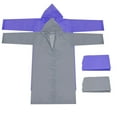 thumbnail image 1 of Uxcell Rain Ponchos for Adults, 2 Pack Reusable EVA Rain Coat Waterproof Rain Jacket, Gray, Purple, 1 of 7