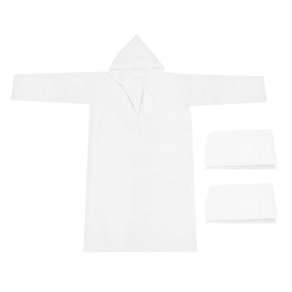Uxcell Rain Ponchos for Adults, 2 Pack Reusable EVA Rain Coat Waterproof Rain Jacket, White