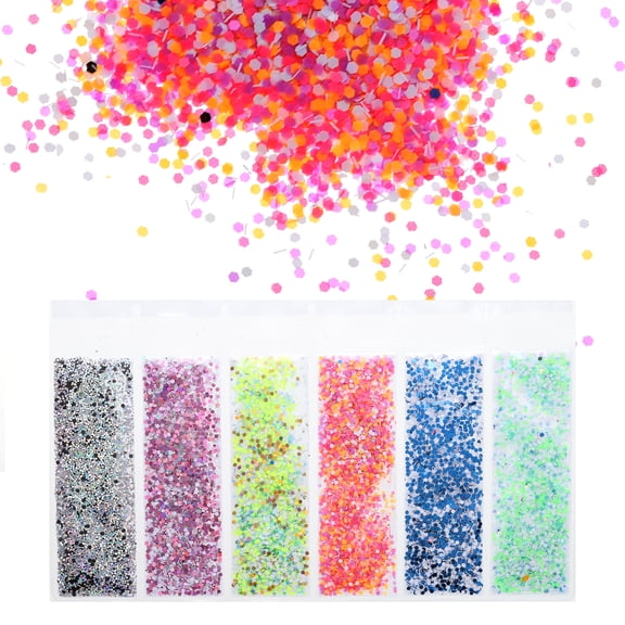 Uxcell Rainbow Powder Mixed Chunky & Fine Glitters Resin Epoxy Accessories Crafts Sequins Decor