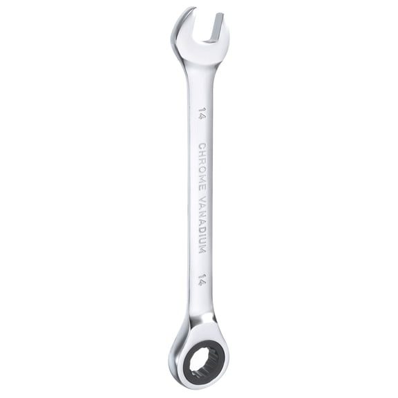 Uxcell Ratcheting Combination Wrench 14mm Metric 12PT Cr-V Ratchet Wrench 72 Tooth