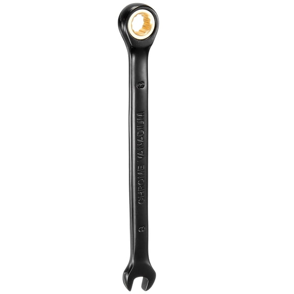 Uxcell Ratcheting Wrench 8mm Metric Open End Wrench 72-Teeth CR-V Steel 12 Point Nickel Plated Combination Ratchet Wrench