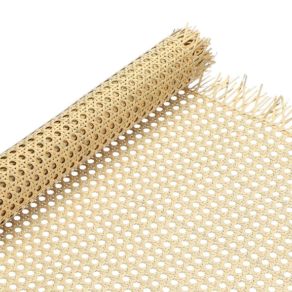 Uxcell Rattan Webbing Roll Woven Synthetic Poly Open Mesh Rattan Sheet Faux Cane Weave 14 in 3.3 ft