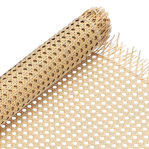Uxcell Rattan Webbing Roll Woven Synthetic Poly Open Mesh Rattan Sheet Faux Cane Weave 16 in  6.6 ft