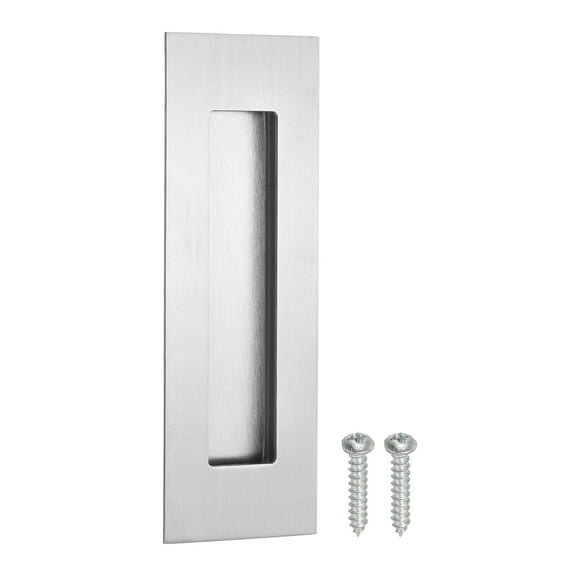 Uxcell Recessed Finger Flush Pulls 6" Sliding Closet Door Pulls Pocket Door Handles with Screws Silver